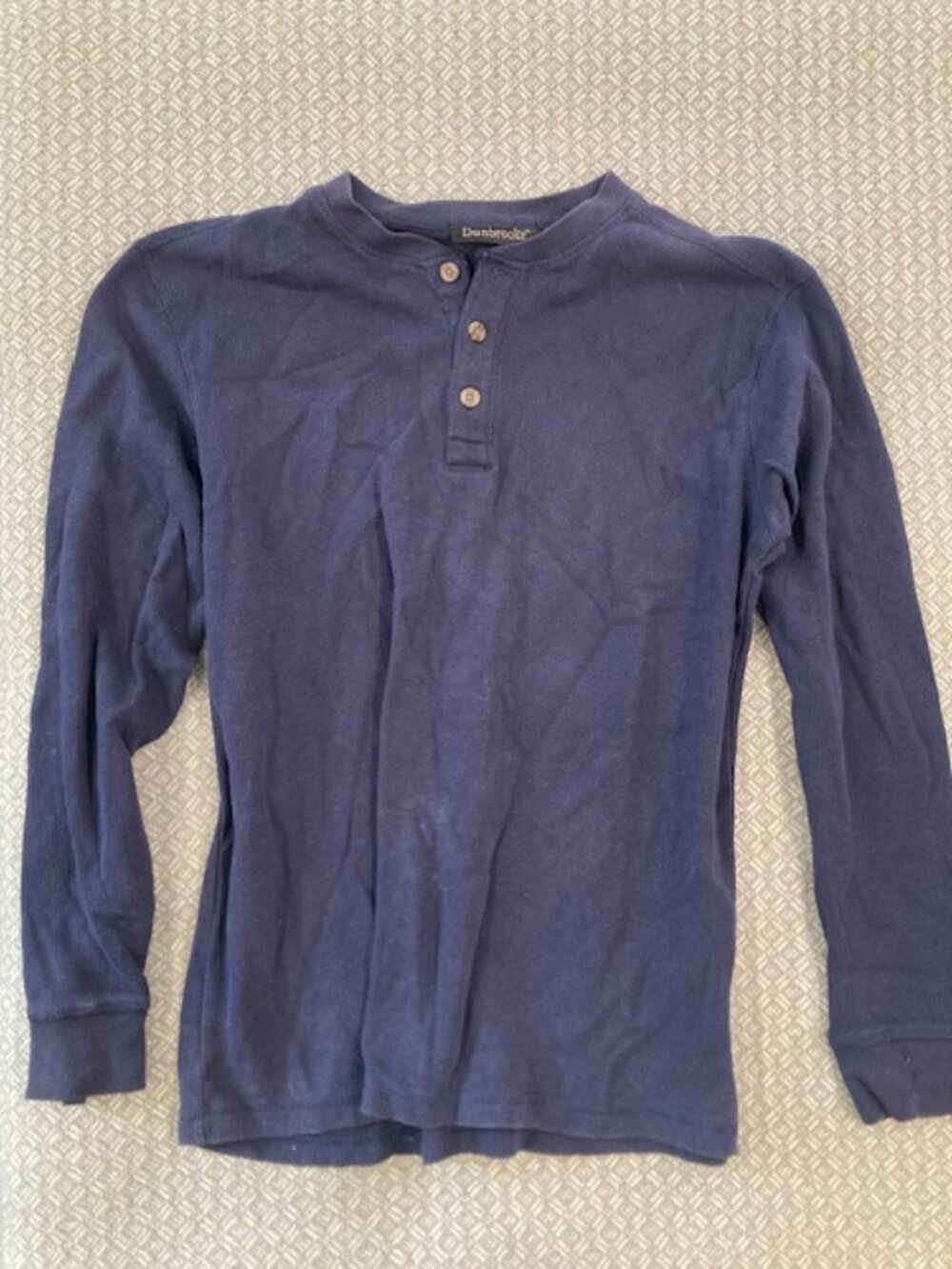 Men's Size Large Navy Waffle Henley